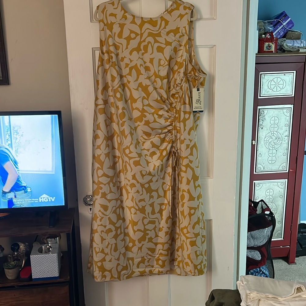 Terra & Sky Yellow and Cream Midi Dress